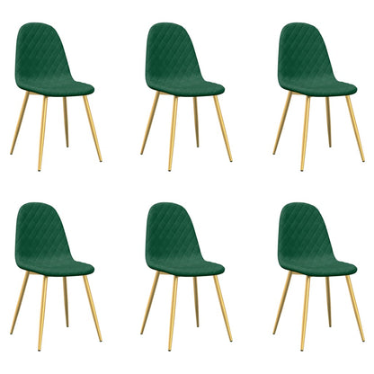 Dining Chairs 6 pcs Dark Green Velvet