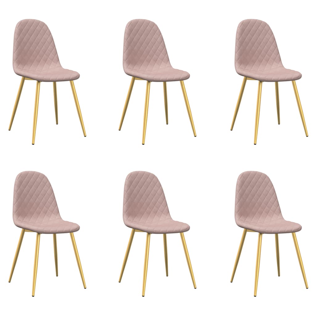 Dining Chairs 6 pcs Pink Velvet