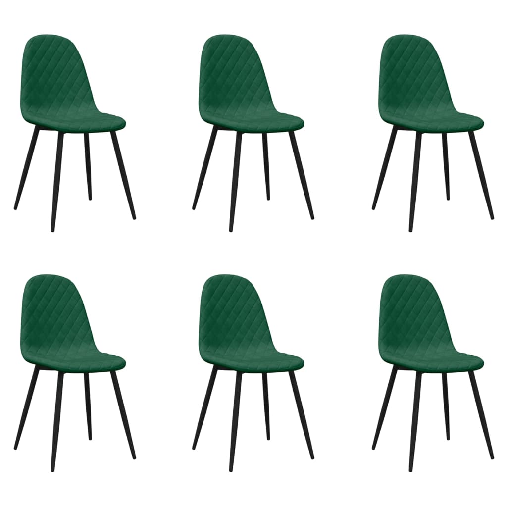 Dining Chairs 6 pcs Dark Green Velvet