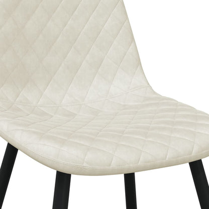 Dining Chairs 6 pcs Cream White Velvet