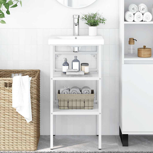 Struttura per Lavabo da Bagno Bianca 40x38x83 cm in Ferro | homemem39