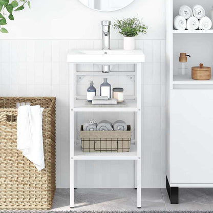 Struttura per Lavabo da Bagno Bianca 40x38x83 cm in Ferro