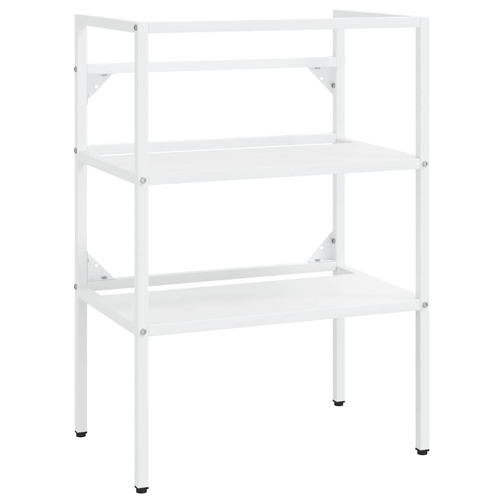 Struttura per Lavabo da Bagno Bianca 59x38x83 cm in Ferro