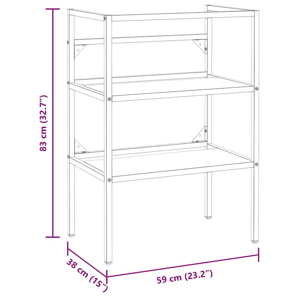 Struttura per Lavabo da Bagno Bianca 59x38x83 cm in Ferro | homemem39