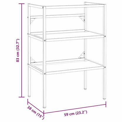 Struttura per Lavabo da Bagno Bianca 59x38x83 cm in Ferro