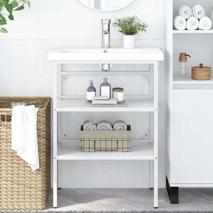 Struttura per Lavabo da Bagno Bianca 59x38x83 cm in Ferro