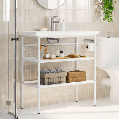 Struttura per Lavabo da Bagno Bianca 79x38x83 cm in Ferro