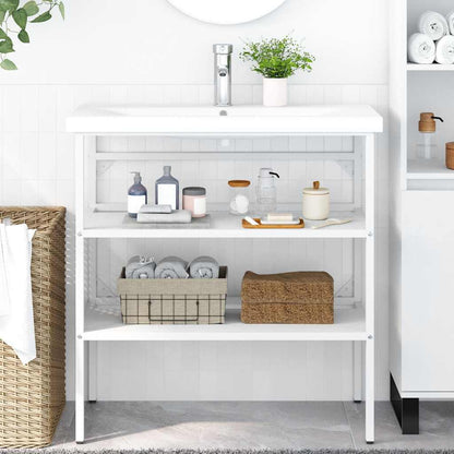 Struttura per Lavabo da Bagno Bianca 79x38x83 cm in Ferro