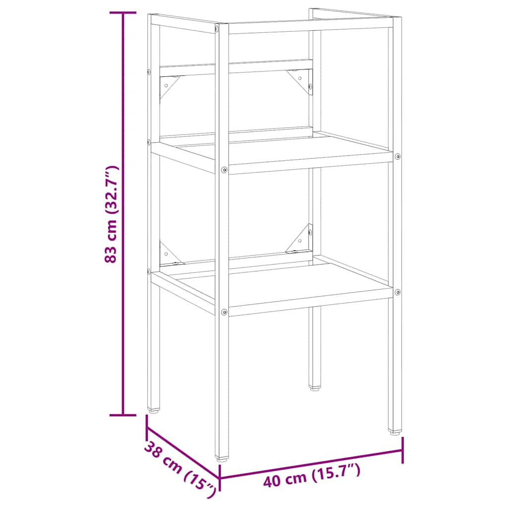 Struttura per Lavabo da Bagno Nera 40x38x83 cm in Ferro | homemem39