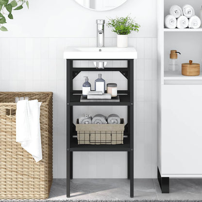 Struttura per Lavabo da Bagno Nera 40x38x83 cm in Ferro
