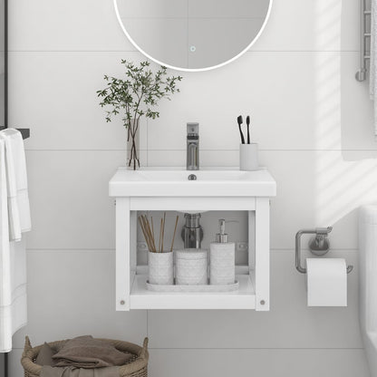Struttura per Lavabo a Parete Bianca 40x38x31 cm in Ferro | homemem39