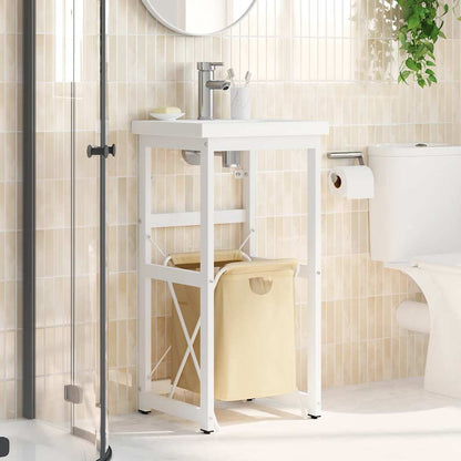 Struttura per Lavabo da Bagno Bianca 40x38x83 cm in Ferro