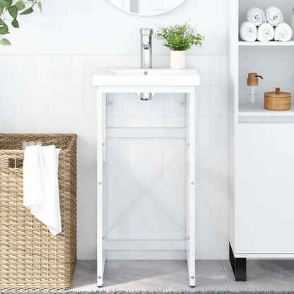 Struttura per Lavabo da Bagno Bianca 40x38x83 cm in Ferro