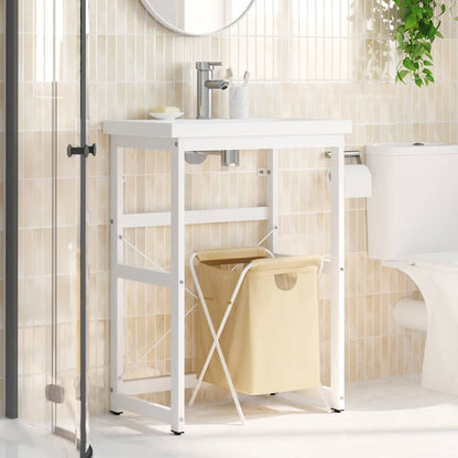 Struttura per Lavabo da Bagno Bianca 59x38x83 cm in Ferro