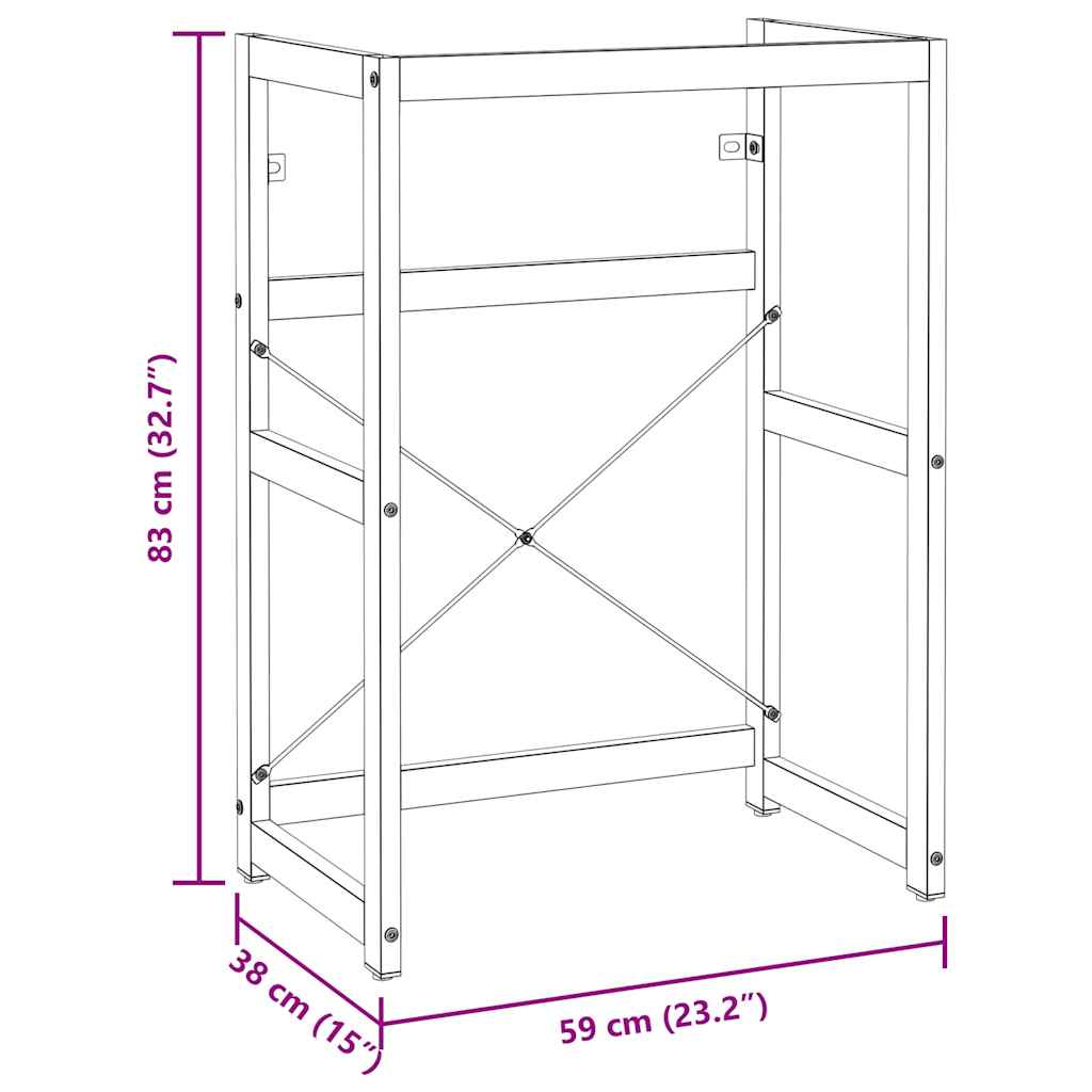 Struttura per Lavabo da Bagno Bianca 59x38x83 cm in Ferro