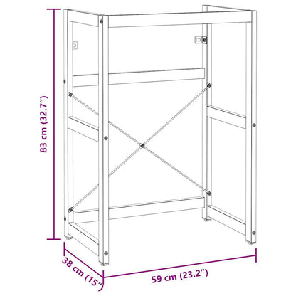 Struttura per Lavabo da Bagno Bianca 59x38x83 cm in Ferro