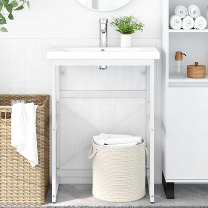 Struttura per Lavabo da Bagno Bianca 59x38x83 cm in Ferro | homemem39