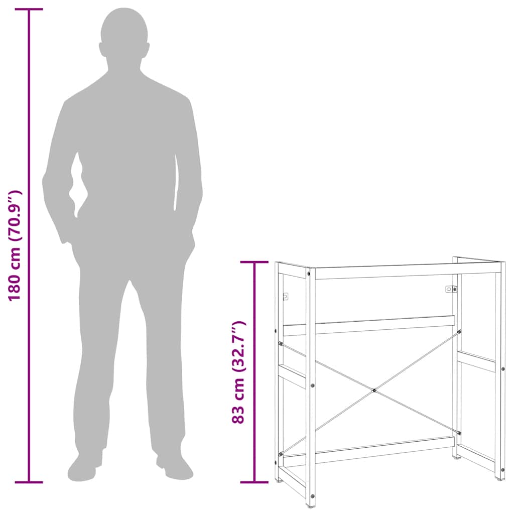Struttura per Lavabo da Bagno Bianca 79x38x83 cm in Ferro