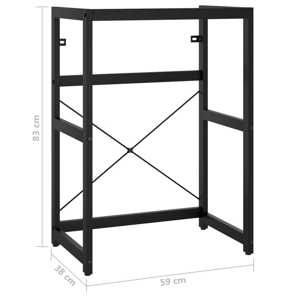 Struttura per Lavabo da Bagno Nera 59x38x83 cm in Ferro