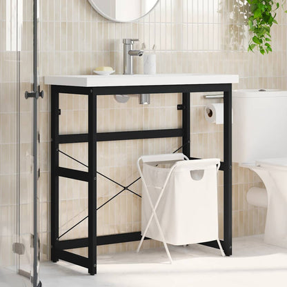 Struttura per Lavabo da Bagno Nera 79x38x83 cm in Ferro | homemem39