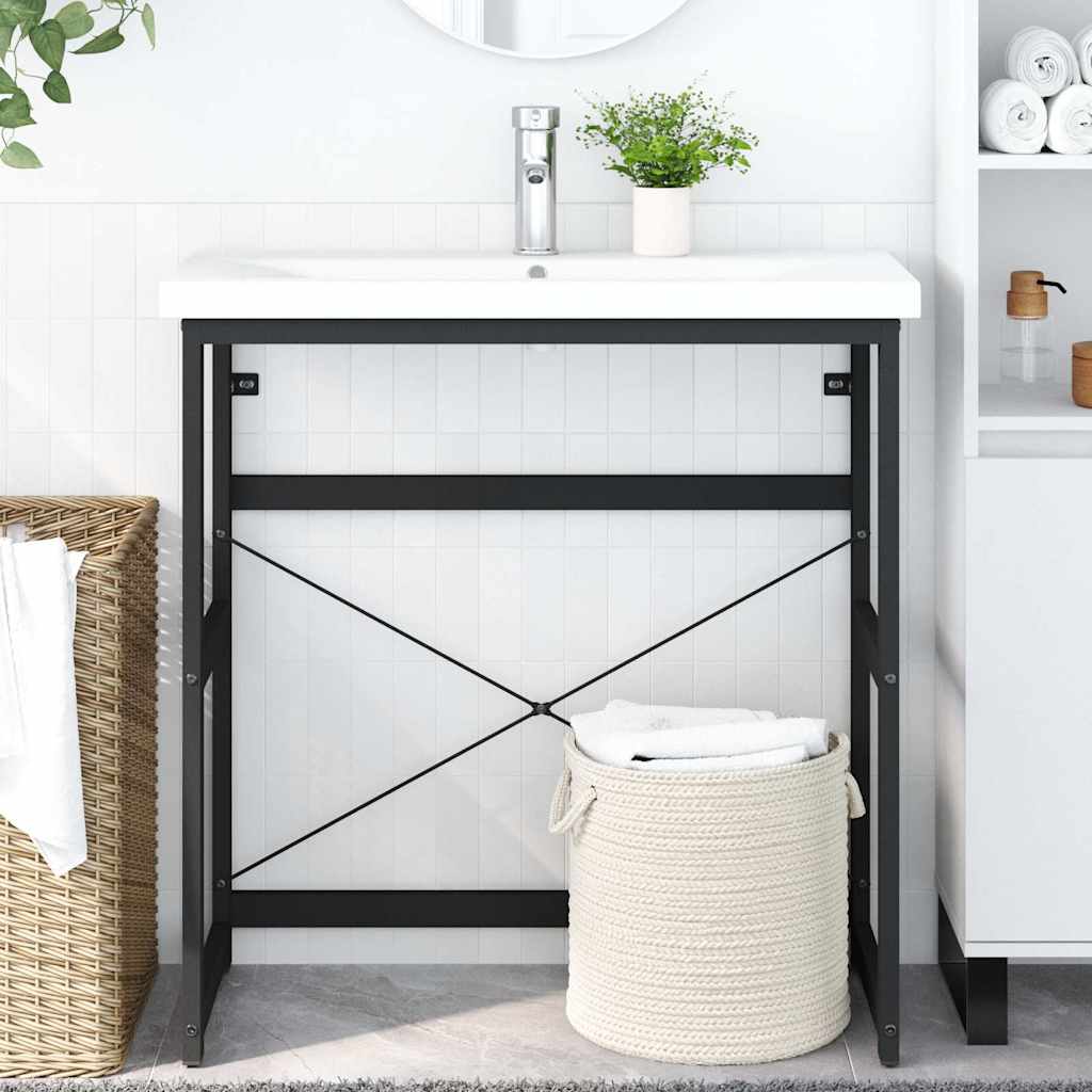 Struttura per Lavabo da Bagno Nera 79x38x83 cm in Ferro | homemem39