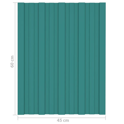 Pannelli da Tetto 12 pz in Acciaio Zincato Verde 60x45 cm