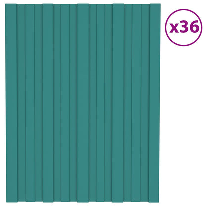 Pannello per tetto 36 pcs Verde 60 x 45 cm Acciaio zincato | homemem39