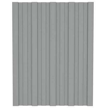 Pannelli da Tetto 12 pz in Acciaio Zincato Grigio 60x45 cm