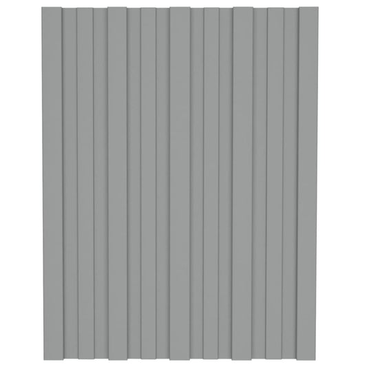 Pannelli da Tetto 12 pz in Acciaio Zincato Grigio 60x45 cm