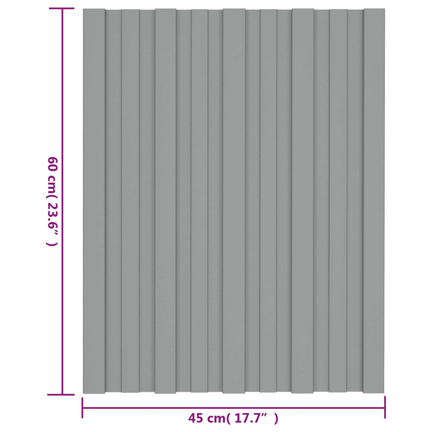 Pannello per tetto 12 pcs Grigio 60 x 45 cm Acciaio zincato