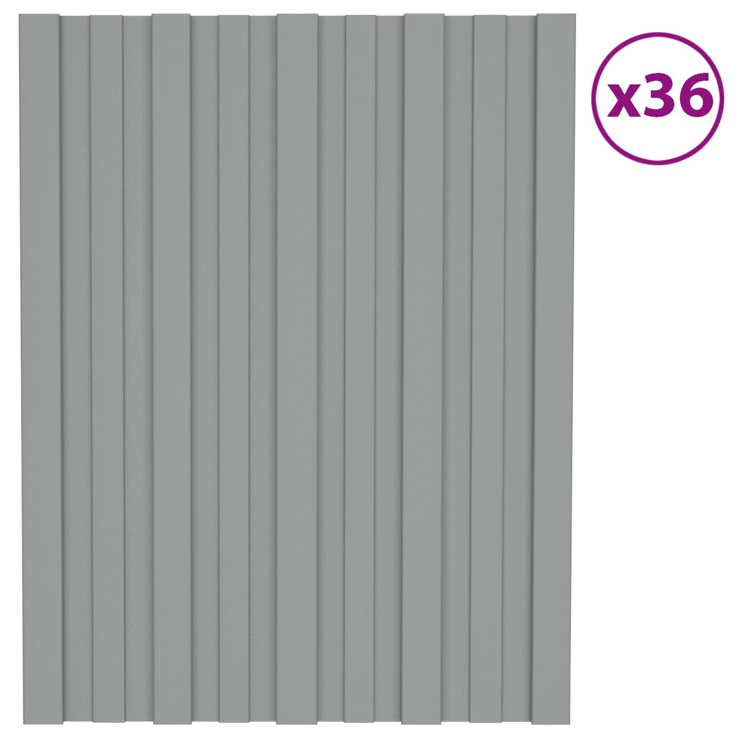 Pannello per tetto 36 pcs Grigio 60 x 45 cm Acciaio zincato | homemem39
