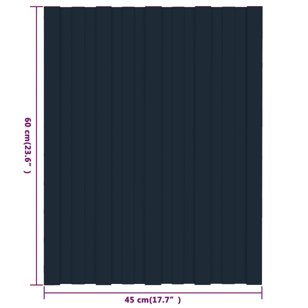 Pannelli da Tetto 12 pz in Acciaio Zincato Antracite 60x45 cm