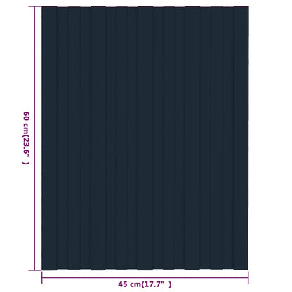 Pannelli da Tetto 12 pz in Acciaio Zincato Antracite 60x45 cm