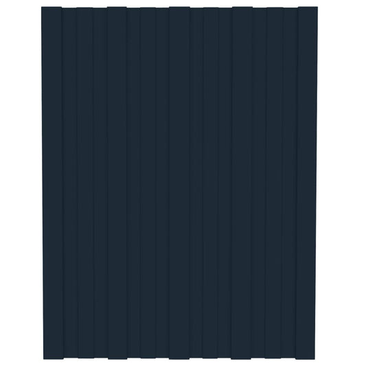 Pannelli da Tetto 36 pz in Acciaio Zincato Antracite 60x45 cm