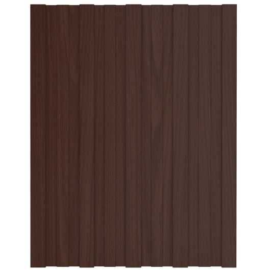 Pannelli da Tetto 36 pz in Acciaio Zincato Marrone 60x45 cm