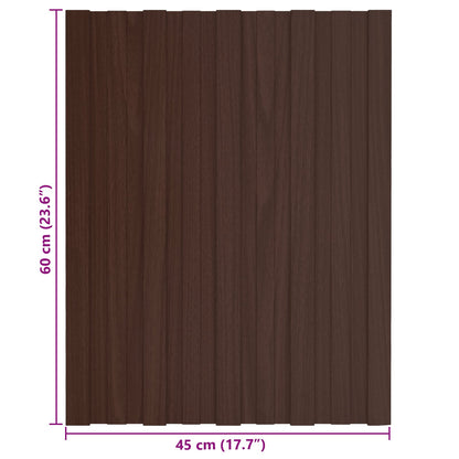 Pannello per tetto 36 pcs Marrone 60 x 45 cm Acciaio zincato | homemem39