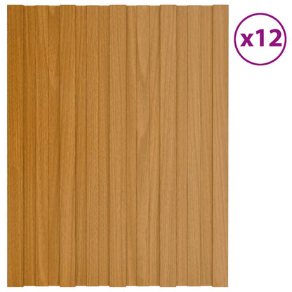 Pannello per tetto 12 pcs Naturale 60 x 45 cm Acciaio zincato | homemem39