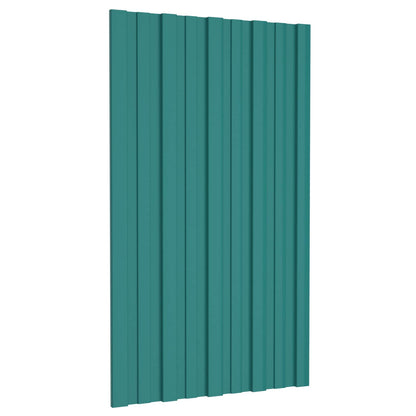 Pannello per tetto 12 pcs Verde 80 x 45 cm Acciaio zincato | homemem39