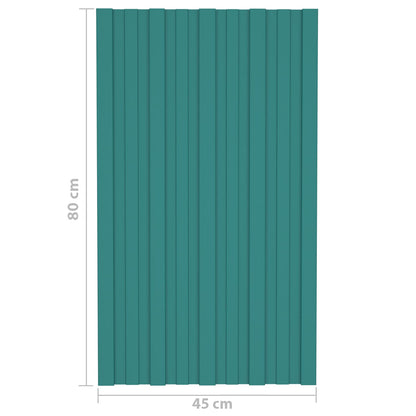 Pannello per tetto 36 pcs Verde 80 x 45 cm Acciaio zincato | homemem39