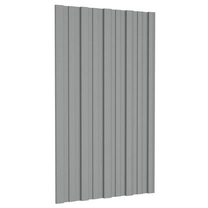 Pannello per tetto 12 pcs Grigio 80 x 45 cm Acciaio zincato
