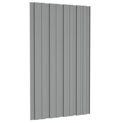 Pannello per tetto 12 pcs Grigio 80 x 45 cm Acciaio zincato