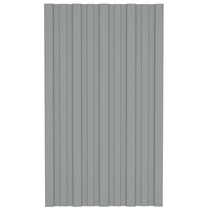 Pannello per tetto 12 pcs Grigio 80 x 45 cm Acciaio zincato