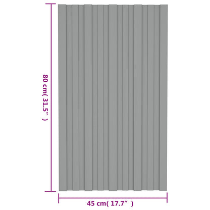 Pannello per tetto 12 pcs Grigio 80 x 45 cm Acciaio zincato | homemem39