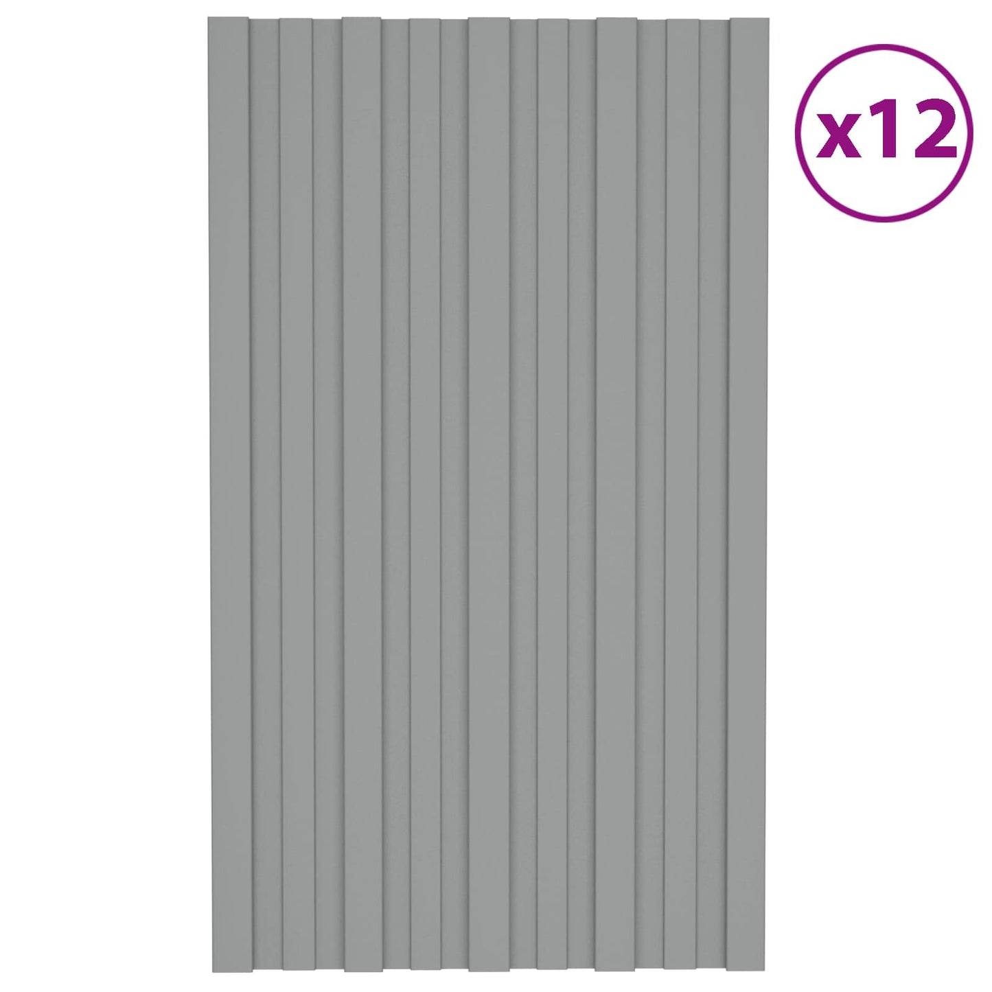 Pannello per tetto 12 pcs Grigio 80 x 45 cm Acciaio zincato