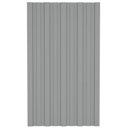 Pannelli da Tetto 36 pz in Acciaio Zincato Grigio 80x45 cm