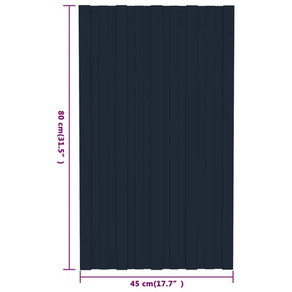 Pannello per tetto 36 pcs Antracite 80 x 45 cm Acciaio zincato | homemem39