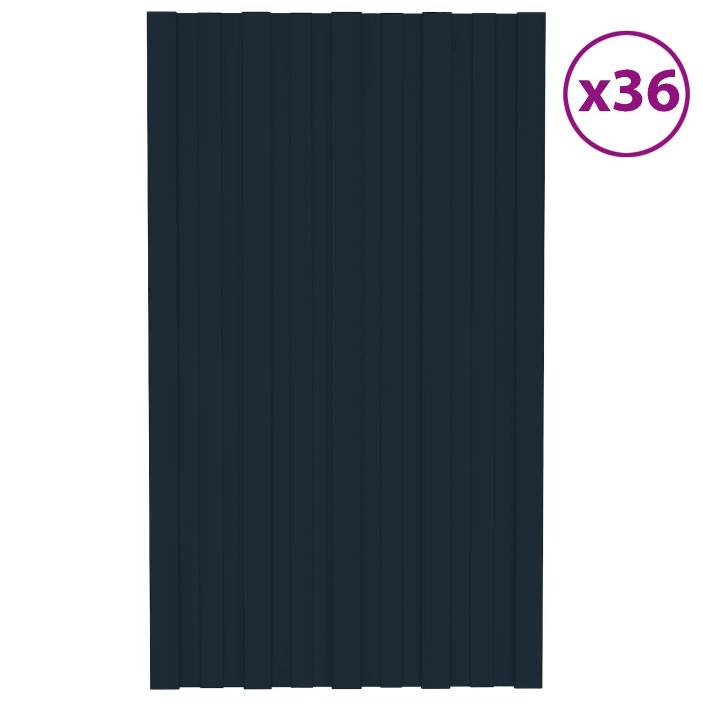 Pannello per tetto 36 pcs Antracite 80 x 45 cm Acciaio zincato | homemem39