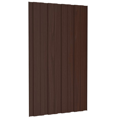 Pannello per tetto 12 pcs Marrone 80 x 45 cm Acciaio zincato | homemem39
