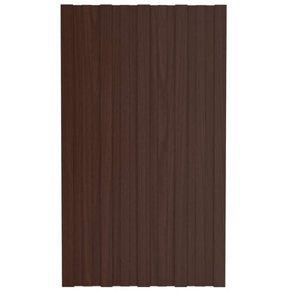 Pannello per tetto 36 pcs Marrone 80 x 45 cm Acciaio zincato | homemem39