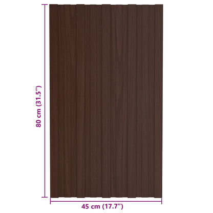 Pannello per tetto 36 pcs Marrone 80 x 45 cm Acciaio zincato | homemem39